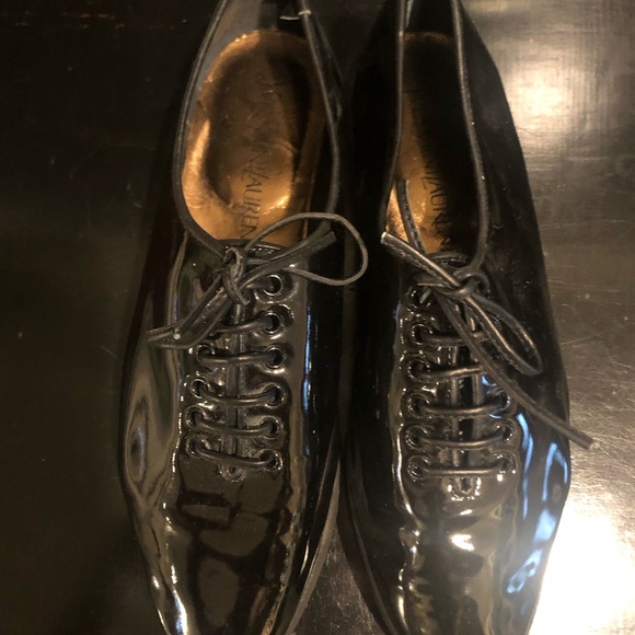 YSL VINTAGE LACED PATENT SHOES NWOT Size-7.5 black patent - Picture 6 of 8